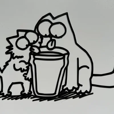 Mô hình treo tường 3D Simon's Cat dễ thương