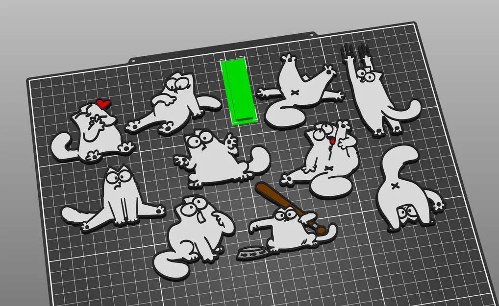 Bộ nam châm tủ lạnh hình mèo Simon (Simon's cat) in 3D độc đáo - Image 2
