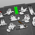 Bộ nam châm tủ lạnh hình mèo Simon (Simon's cat) in 3D độc đáo - Thumbnail 2