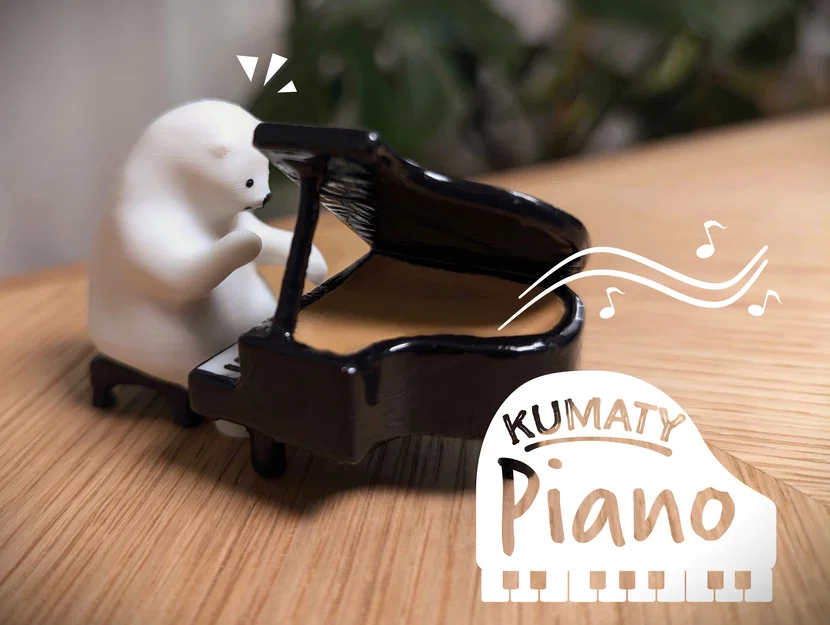 Mô hình 3D chú gấu Bắc Cực chơi đàn Piano (KUMATY) độc đáo - Image 1