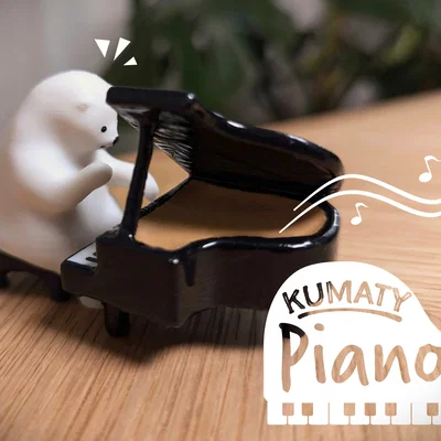 Mô hình 3D chú gấu Bắc Cực chơi đàn Piano (KUMATY) độc đáo