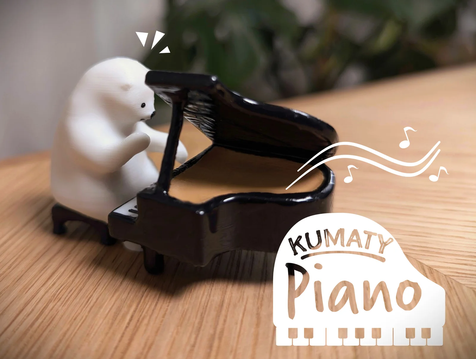 Mô hình 3D chú gấu Bắc Cực chơi đàn Piano (KUMATY) độc đáo 1