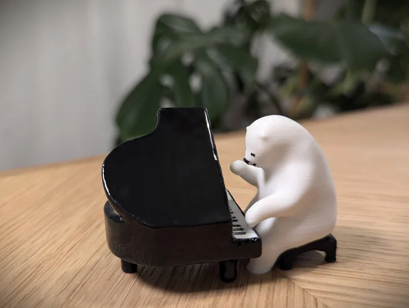 Mô hình 3D chú gấu Bắc Cực chơi đàn Piano (KUMATY) độc đáo - Image 2