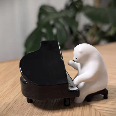 Mô hình 3D chú gấu Bắc Cực chơi đàn Piano (KUMATY) độc đáo