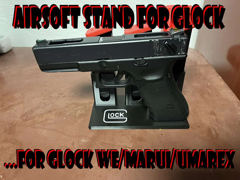 Kệ/đế trưng bày Airsoft cho Glock 17/18/19 và 3 băng đạn - Image 1
