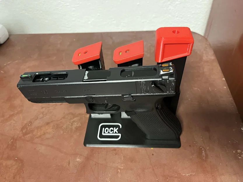 Kệ/đế trưng bày Airsoft cho Glock 17/18/19 và 3 băng đạn - Image 5