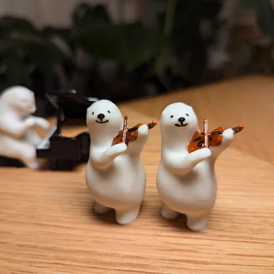 Mô hình gấu KUMATY chơi đàn Violin - Đồ trang trí in 3D dễ thương