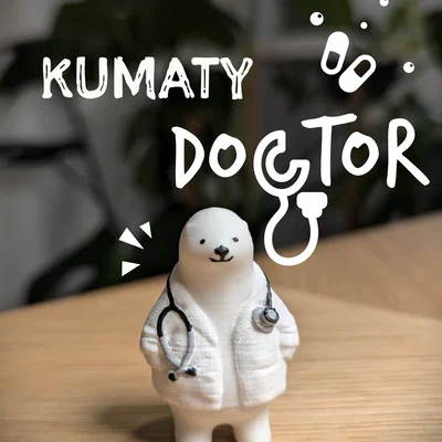 Mô hình 3D chú gấu bác sĩ KUMATY đáng yêu để bàn