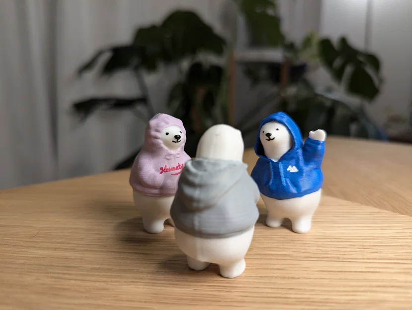 Mô hình gấu bắc cực mặc áo hoodie (KUMATY Hoodies) in 3D siêu cute - Image 3