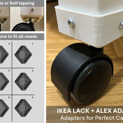 Chân adapter bàn IKEA Lack cho bánh xe caster IKEA Alex