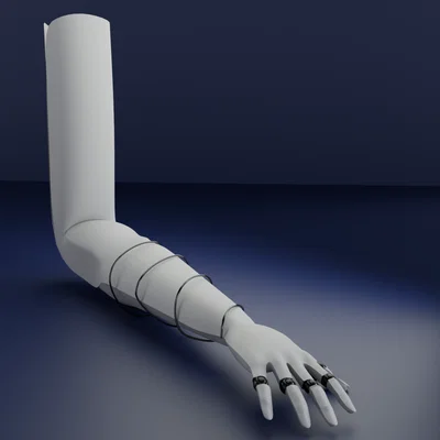 Mô hình 3D cánh tay robot phong cách tương lai