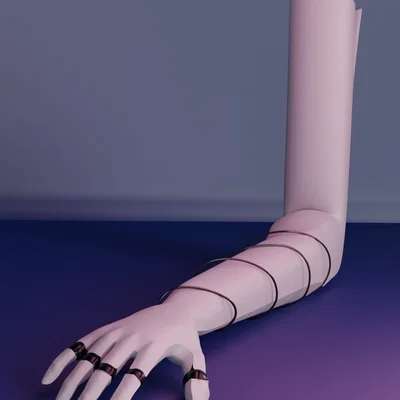 Mô hình 3D cánh tay robot phong cách tương lai