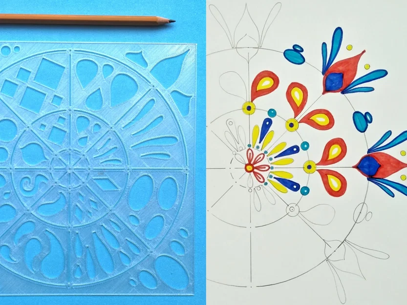 Khuôn vẽ Mandala đa năng (Universal Mandala Template) bằng 3D Printing - Image 1