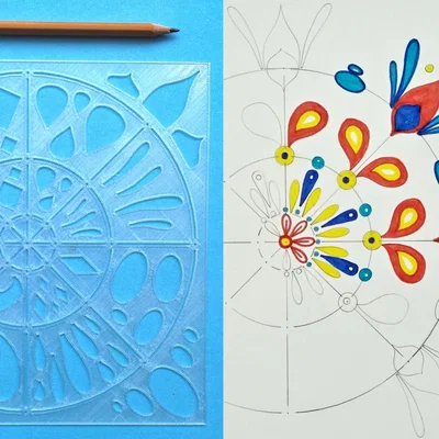 Khuôn vẽ Mandala đa năng (Universal Mandala Template) bằng 3D Printing