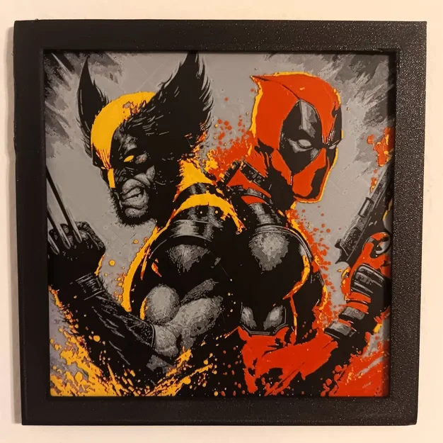 Deadpool và Wolverine Hueforge – Bản in 3D tách màu nổi bật - Image 3