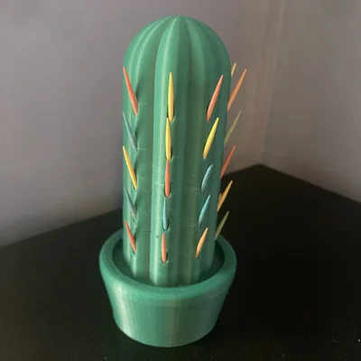 Khay cắm & nhả tăm hình xương rồng (Cactus toothpick holder and Dispenser)