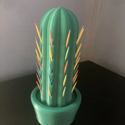 Khay cắm & nhả tăm hình xương rồng (Cactus toothpick holder and Dispenser)