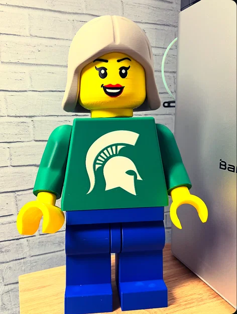 Đầu Mega Minifigure kiểu Lego Brick Woman (nữ) – chỉ phần head - Image 1