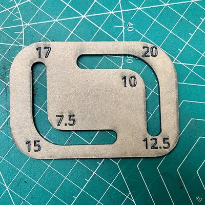 Thước đo bo góc Corner Radius Gauge Card (File STL, DXF, SVG)
