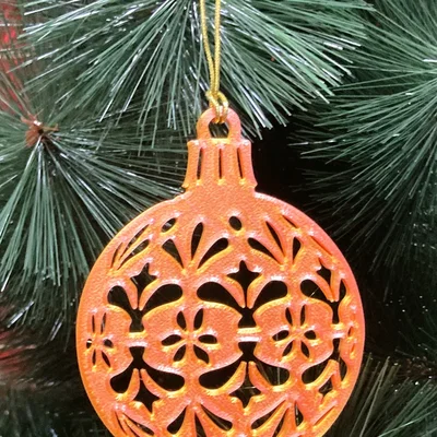Mẫu trang trí cây thông Noel 3D họa tiết hoa văn tinh tế