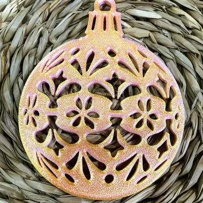 Mẫu trang trí cây thông Noel 3D họa tiết hoa văn tinh tế