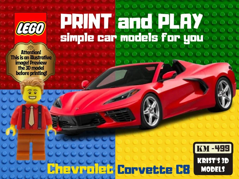 Mô hình xe Chevrolet Corvette C8 in 3D kết hợp LEGO độc đáo - Image 1
