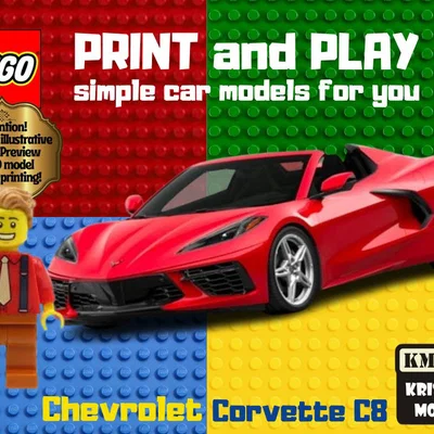Mô hình xe Chevrolet Corvette C8 in 3D kết hợp LEGO độc đáo