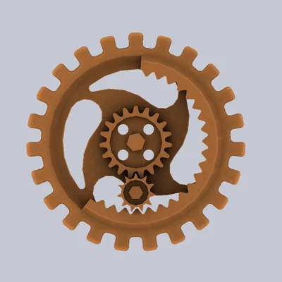 Nút Steampunk Button II (dạng bánh răng)