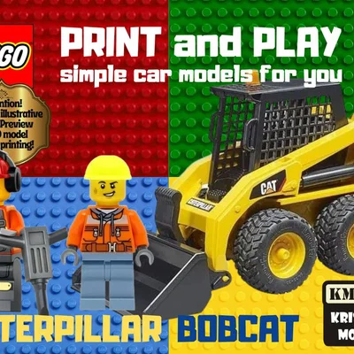 Mô hình xe xúc lật Caterpillar phong cách LEGO độc đáo cho bé