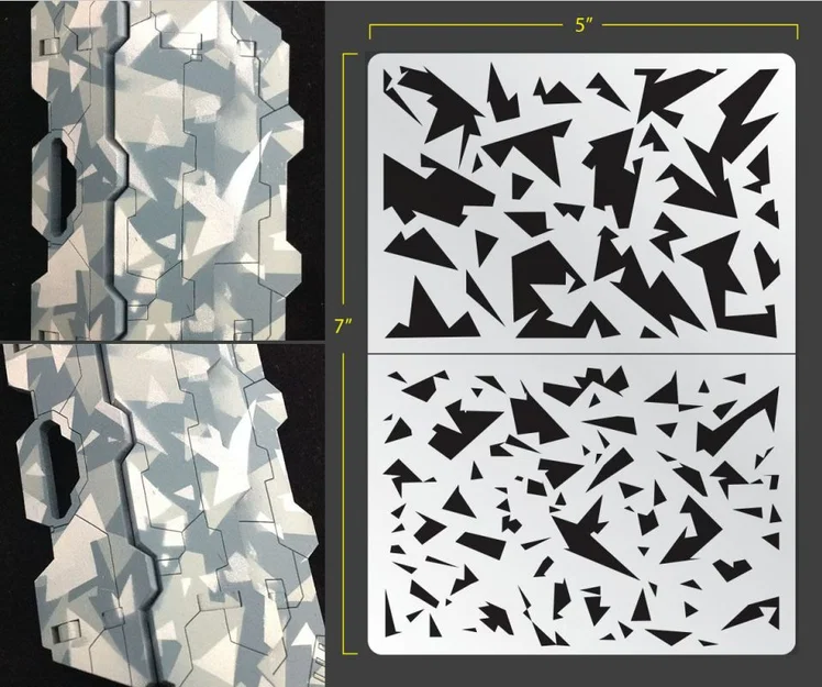Khuôn mẫu sơn họa tiết rằn ri Shard Camo (Dùng cho sơn xịt) - Image 1