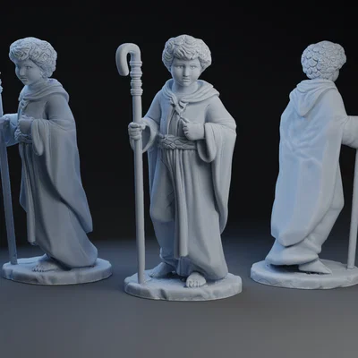 Mô hình chú bé chăn cừu 3D cho tiểu cảnh Giáng sinh