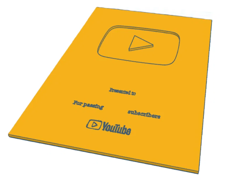 Nút Play YouTube (YouTube Play Button) để in 3D và tùy biến tên kênh - Image 1