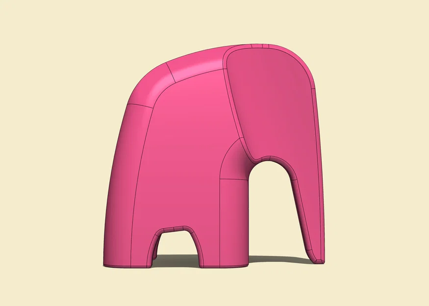 Mô hình chú voi 3D tối giản - Trang trí bàn làm việc siêu xinh - Image 3