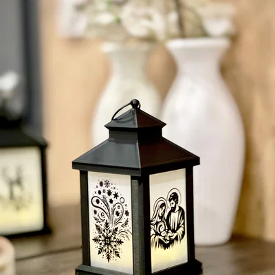 Lồng Đèn Tealight Giáng Sinh với Panel Ánh Sáng Thay Đổi