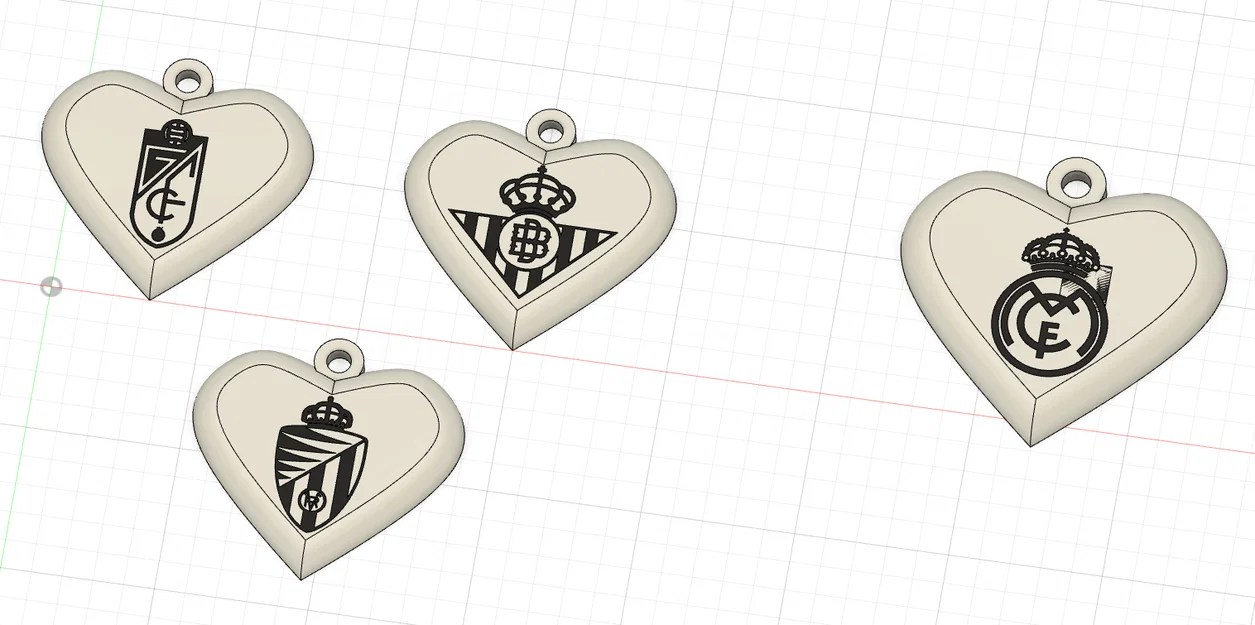 Móc khóa tim Real Betis + R. Madrid, Valladolid, Granada C.F. (Cập nhật mới) - Image 2