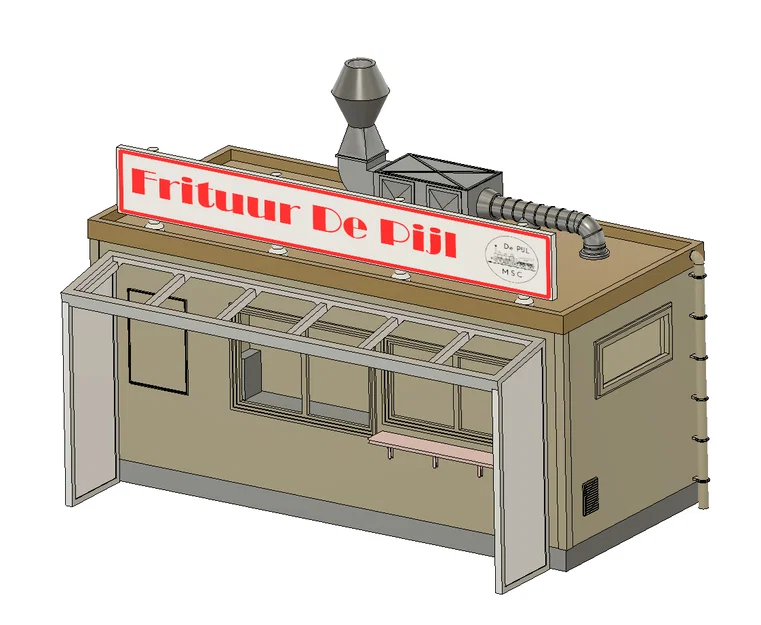 Quầy khoai chiên Bỉ “frietkot” 1:87 cho H0 - Image 3
