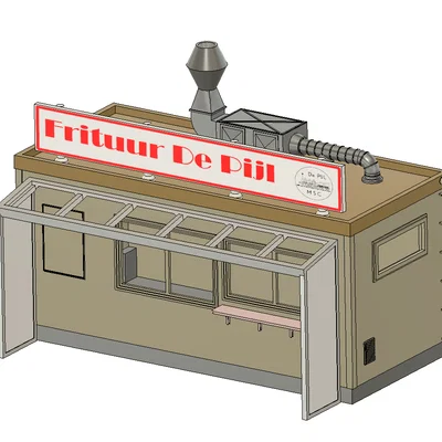 Quầy khoai chiên Bỉ “frietkot” 1:87 cho H0