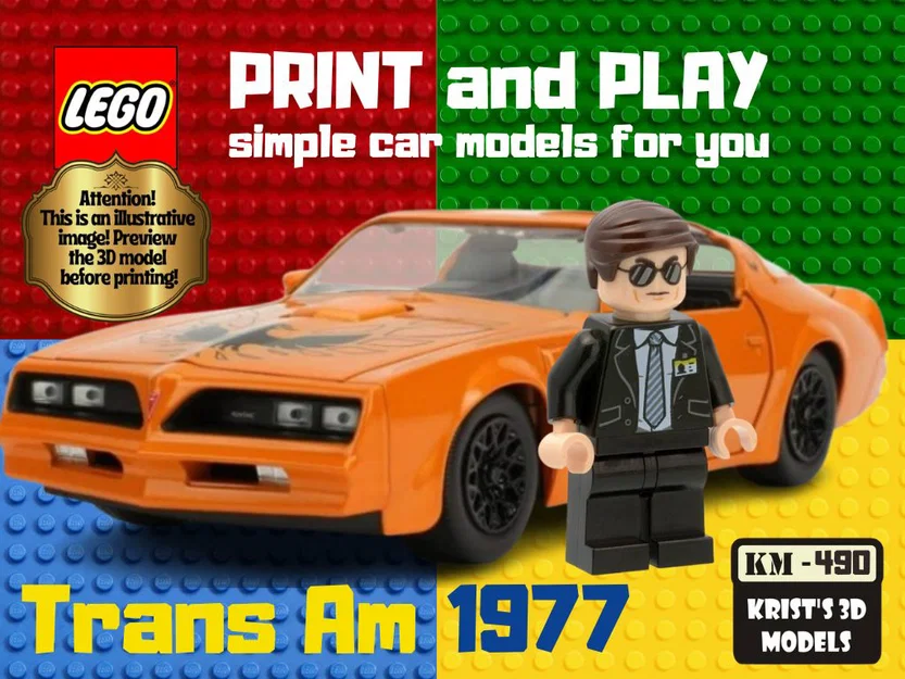 Mô hình xe LEGO Trans Am 1977 - File in 3D cực chất - Image 1