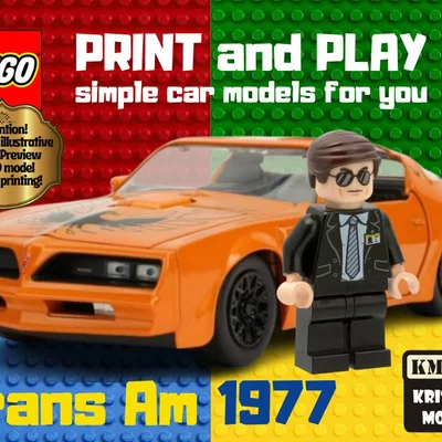 Mô hình xe LEGO Trans Am 1977 - File in 3D cực chất