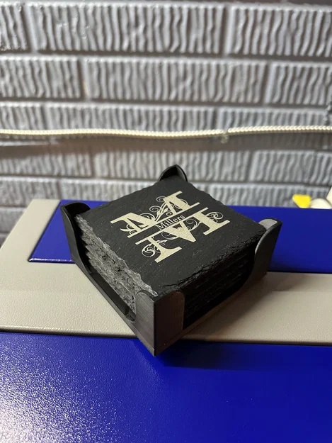 Giá đỡ lót ly vuông 4 inch (Coaster Holder) in 3D gọn gàng - Image 1