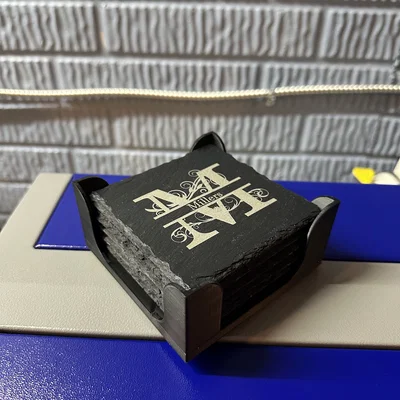 Giá đỡ lót ly vuông 4 inch (Coaster Holder) in 3D gọn gàng