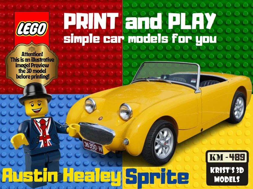 Mô hình xe cổ điển Lego Austin Healey Sprite 1958 in 3D - Image 1