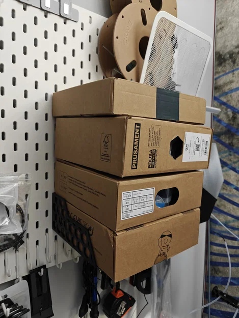 Kệ Ikea Skadis cho hộp filament (xếp chồng, hoạ tiết lục giác) - Image 3