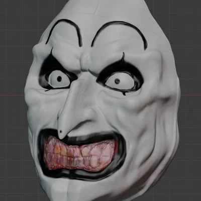 Mô hình 3D gương mặt Art the Clown (Terrifier) - Trang trí Halloween