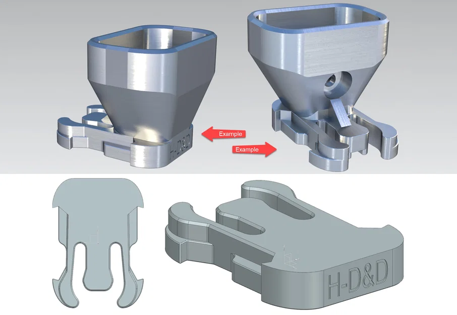 Ngàm đế kẹp GoPro generic (CAD Model) - Image 1