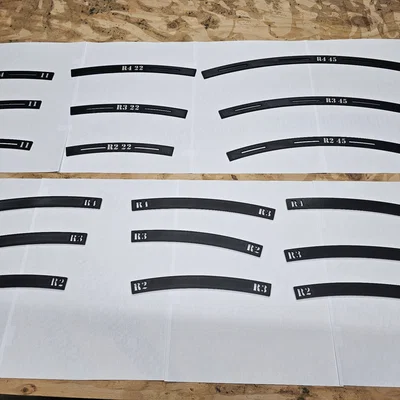Gabarit ray cong Peco H0 (HO) – R2/R3/R4