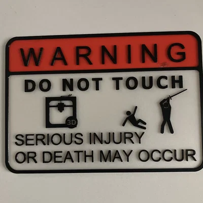 Biển cảnh báo 3D - Không chạm vào (DO NOT TOUCH) phong cách chiến binh