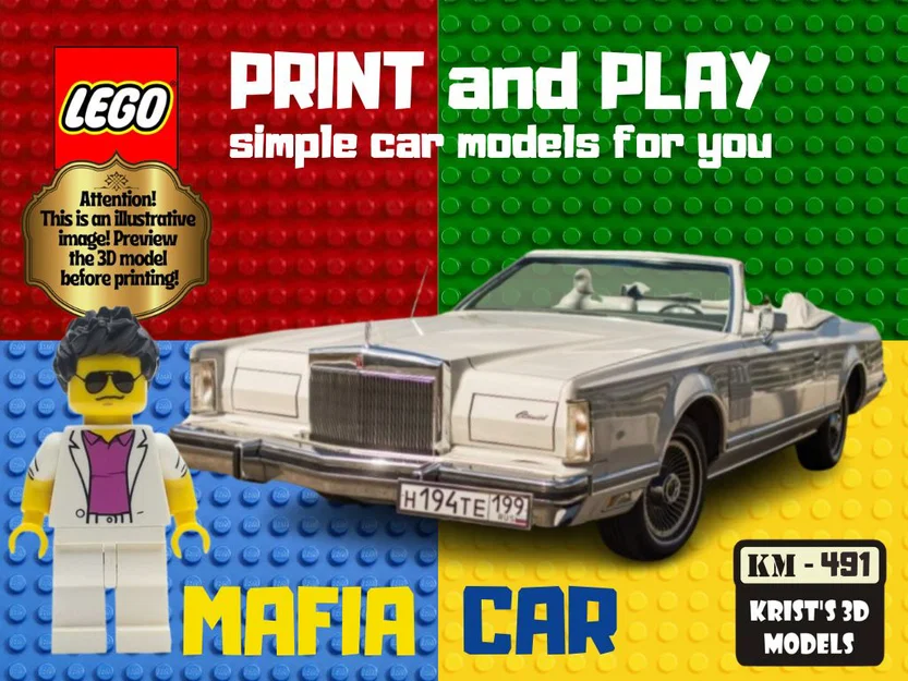 Mô hình xe hơi phong cách Mafia cho fan Lego - File in 3D - Image 1