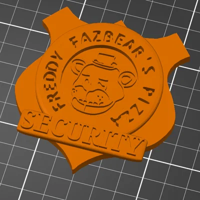 Huy hiệu Security Freddy Fazbear's Pizza 3D - Phụ kiện cho fan FNAF