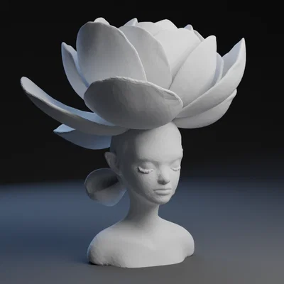 Mô hình 3D Fairy Flower - Tượng nàng tiên hoa xinh đẹp